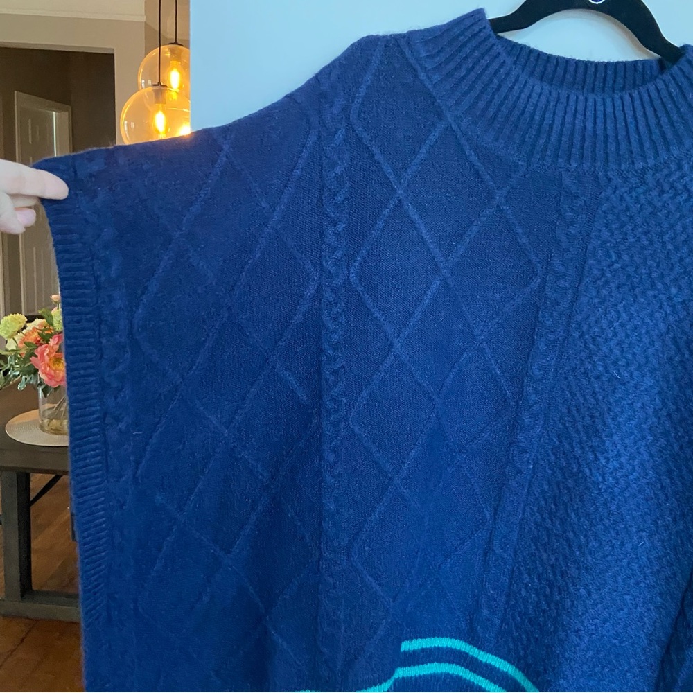 NWT Free People Harbor‎ Stripe Cable Knit Poncho - Picture 4 of 10